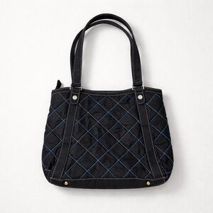 Vera Bradley Black and Blue Quilted Tote